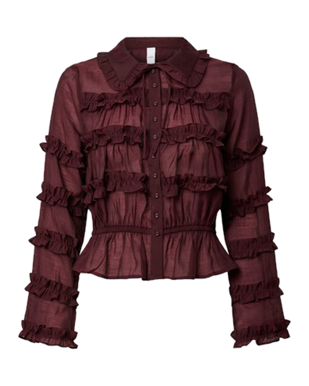 Blus Malva volanger vinröd - 2
