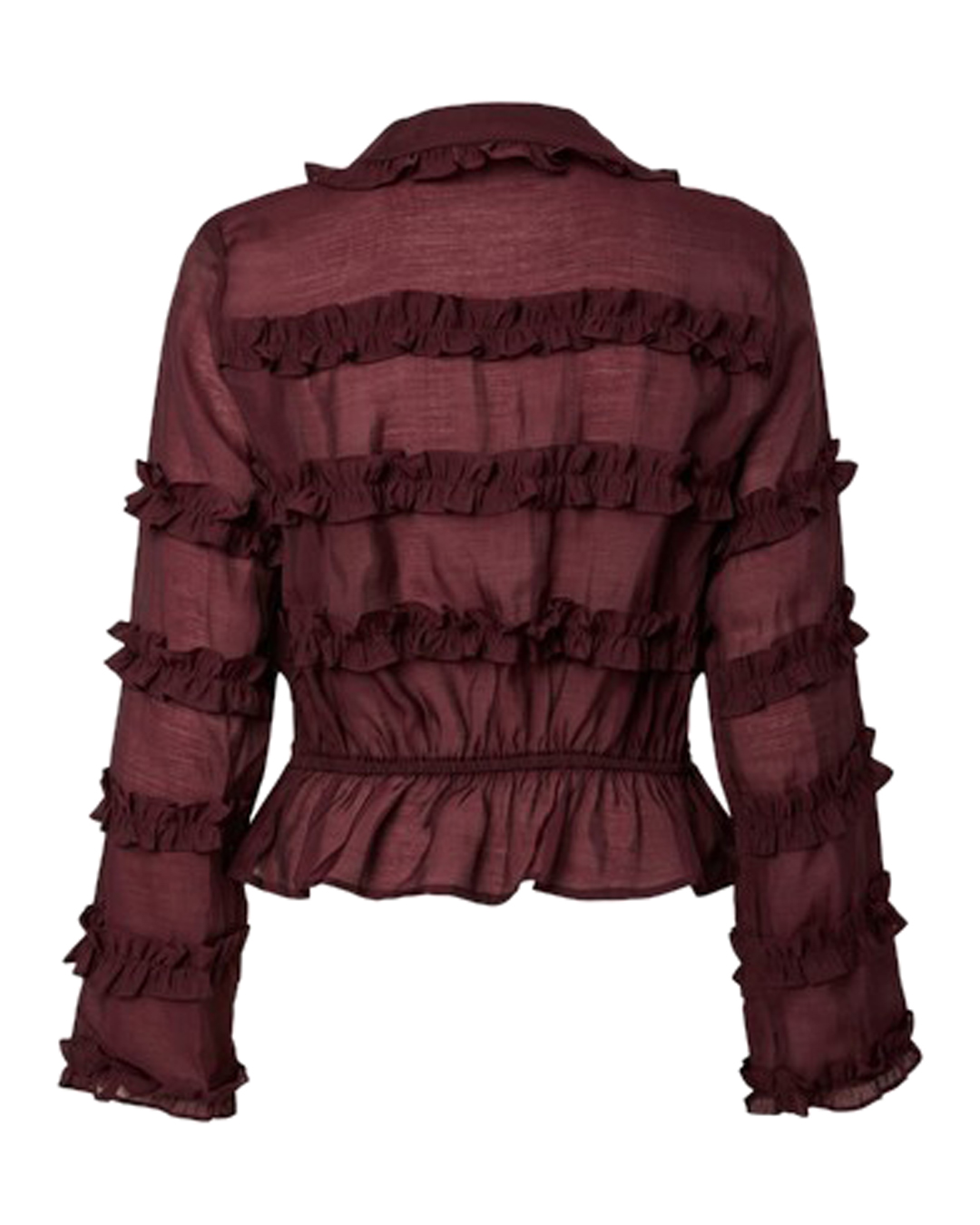 Blus Malva volanger vinröd - 3