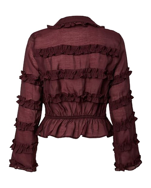 Blus Malva volanger vinröd - 3
