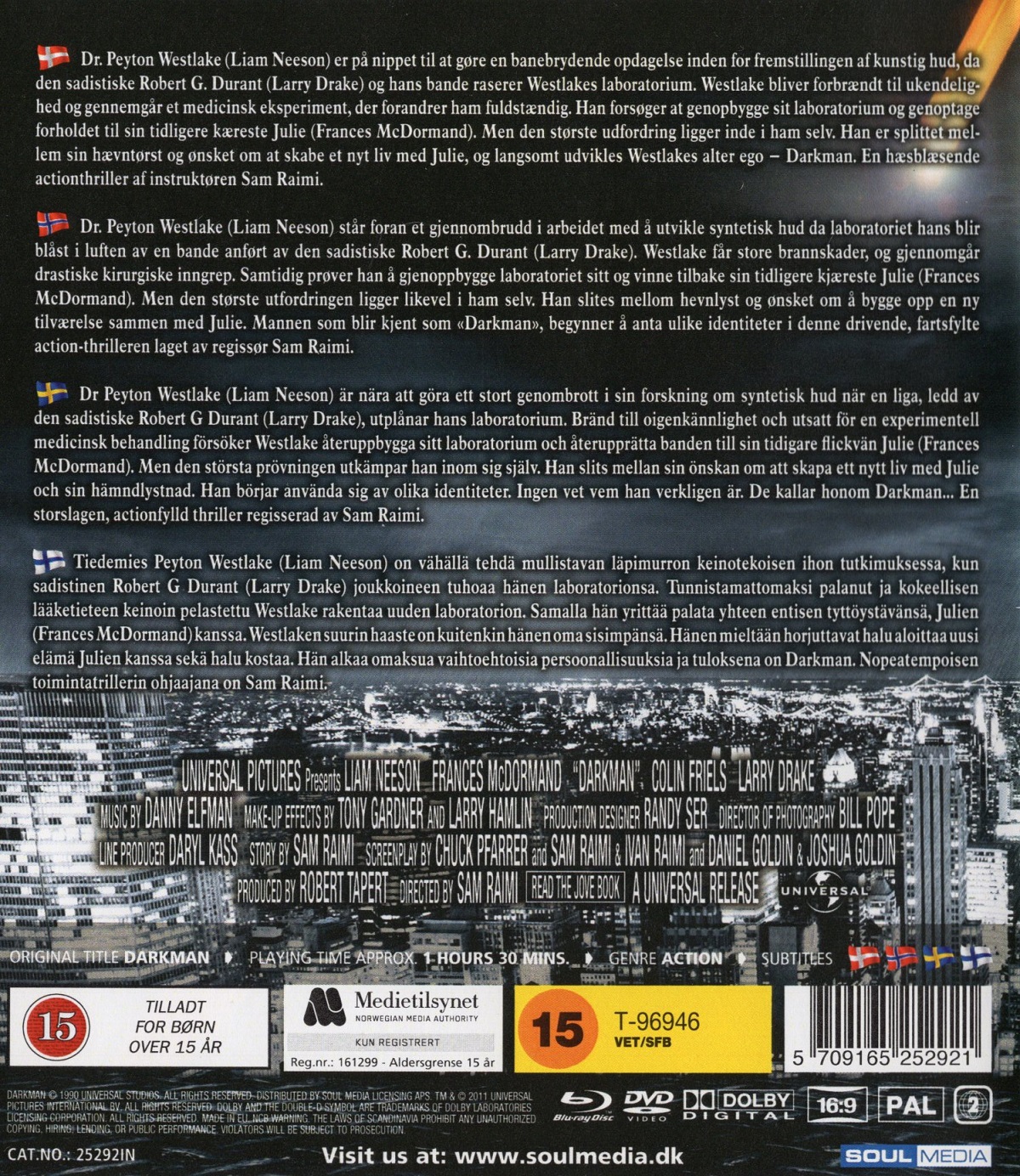 Darkman (Blu-ray + DVD) (Begagnad) - 2