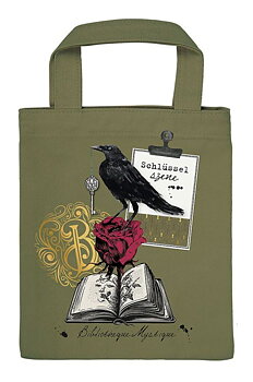 Libri_x : Bibliotheque Mystique Dark Rose Pocketväska/tygväska i pocketformat - istället för en handväska! 