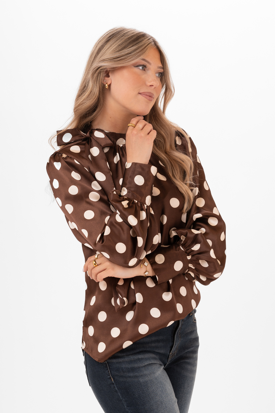 GENEVIEVE BLOUSE CINNAMON/CHAMPAGNE - 6