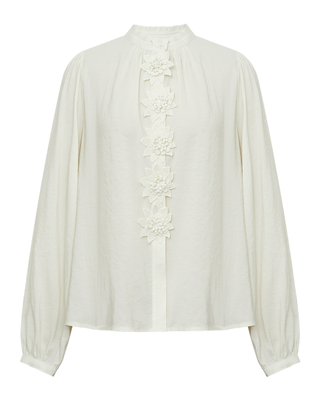 Blus Emili med blommor fram offwhite - 2
