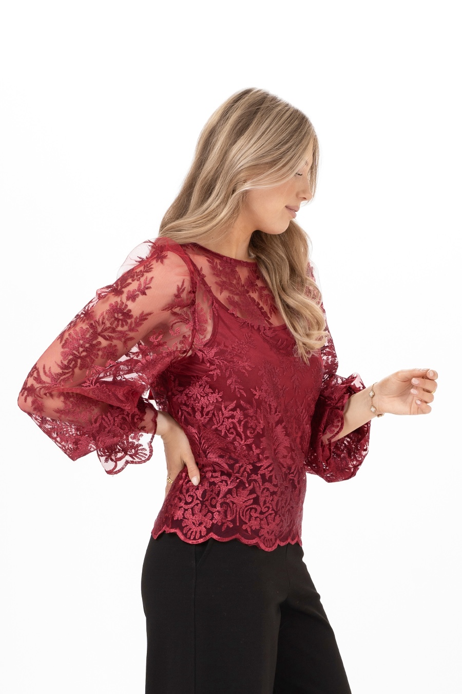 AMANDINE BLOUSE RUBY RED - 4