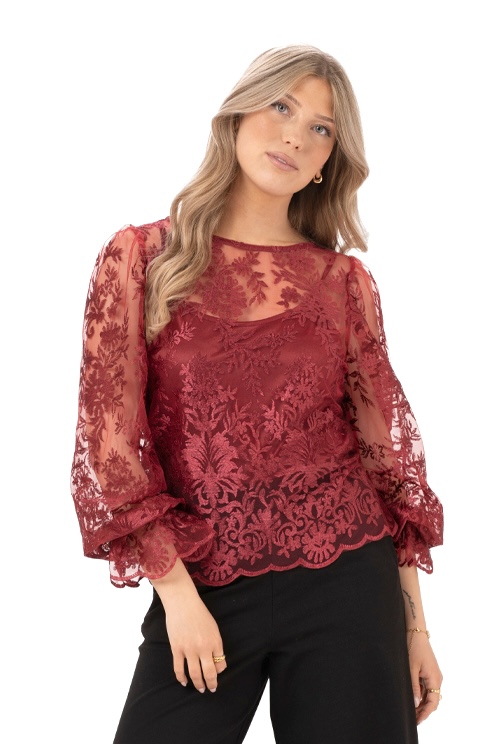 AMANDINE BLOUSE RUBY RED - 3