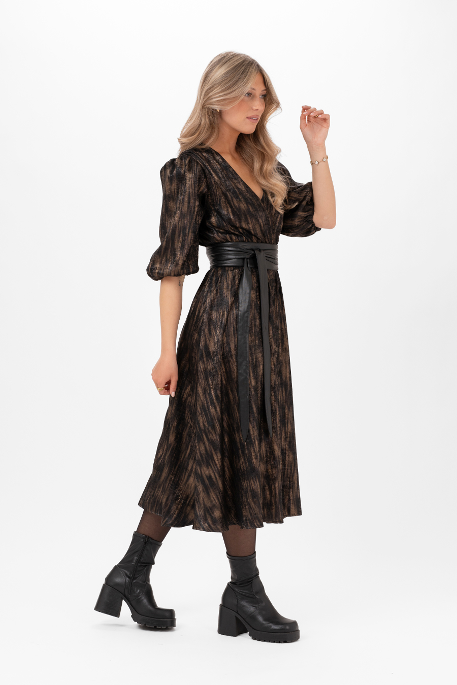 KYLAH DRESS BLACK/GOLD - 4
