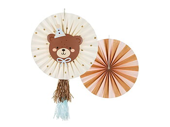 Pappersrosetter med nalle 30 och 35 cm 2-pack