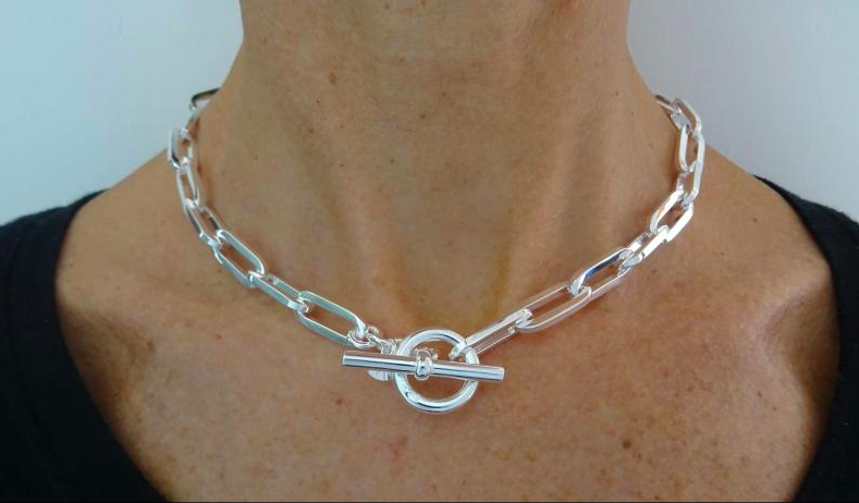 T-bar Sterling Silver Kedja