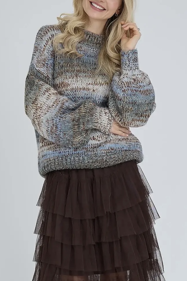 A-View - Glitta  Knit Pullover Brown/Blue