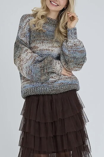 A-View - Glitta  Knit Pullover Brown/Blue
