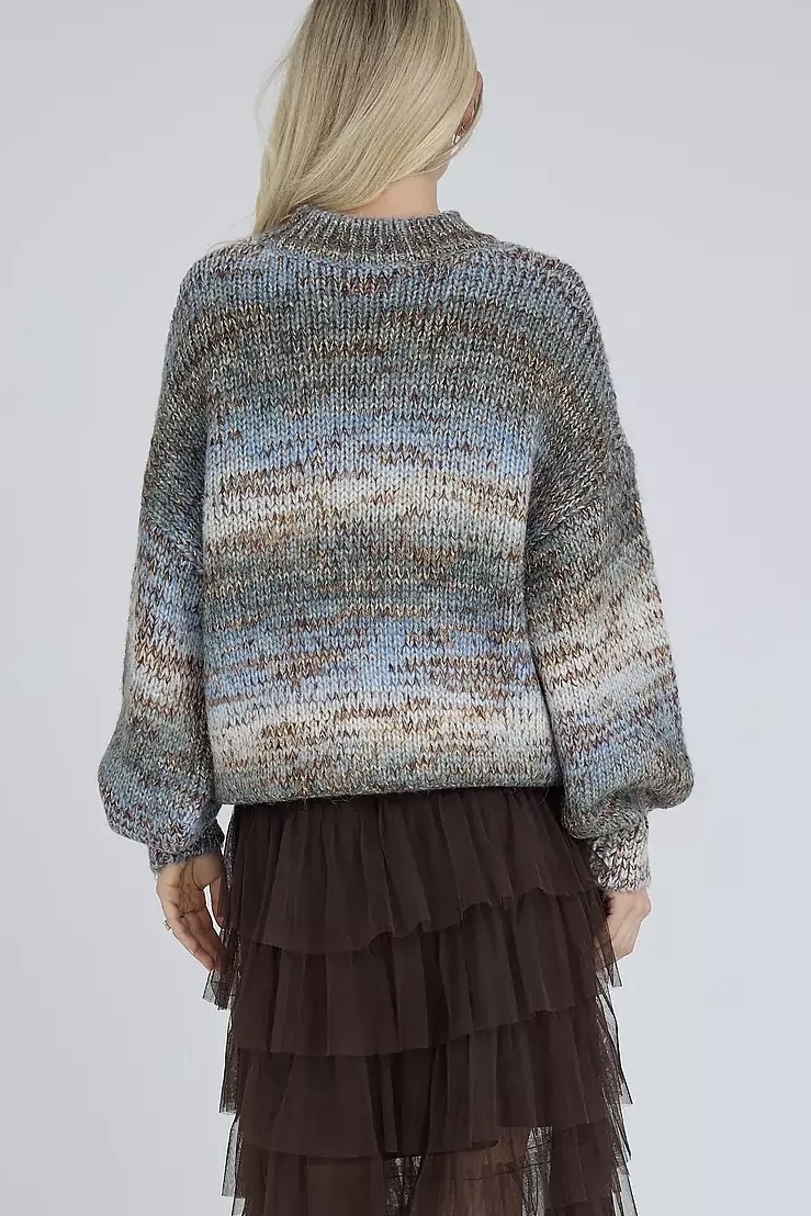 A-View - Glitta  Knit Pullover Brown/Blue - 3