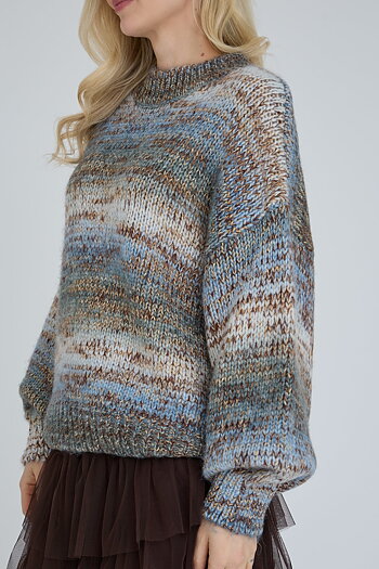 A-View - Glitta  Knit Pullover Brown/Blue