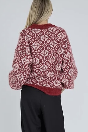 A-View - Bergen Knit Pullover Red/White - 2