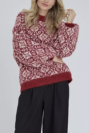A-View - Bergen Knit Pullover Red/White