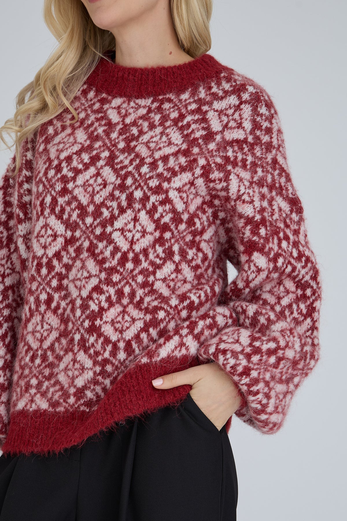 A-View - Bergen Knit Pullover Red/White - 5