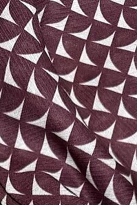 Qnuz - Double Layer Triangel Scarf W Grafik Burgundy
