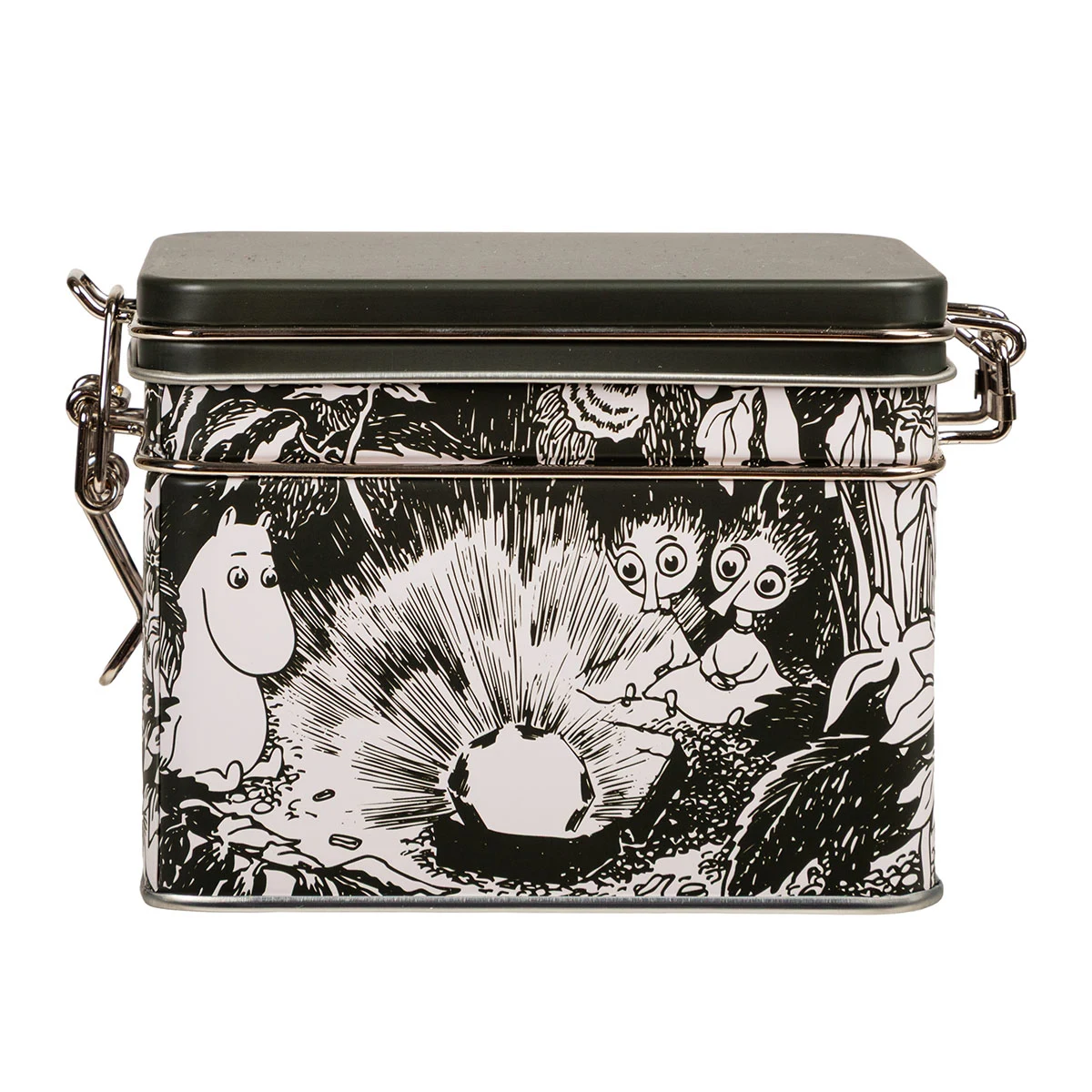 Moomin Ruby Tea Tin Premium 15 cm Black and White