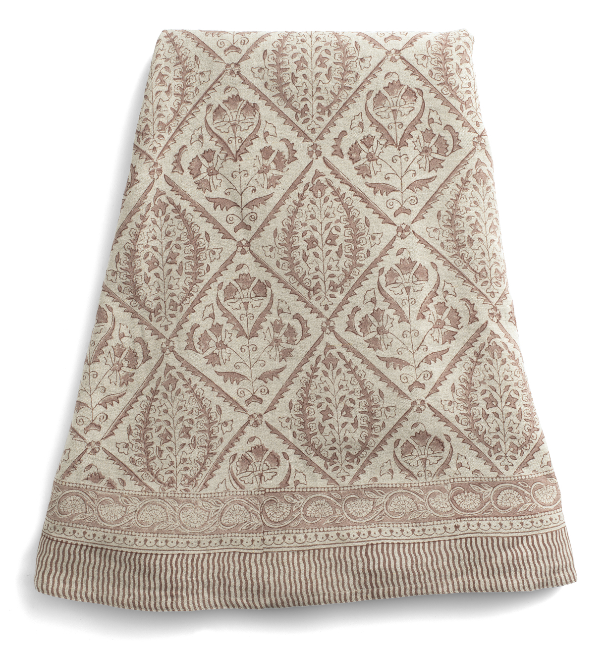 Rund linneduk - JAIPUR Old Rose 220 cm - Chamois
