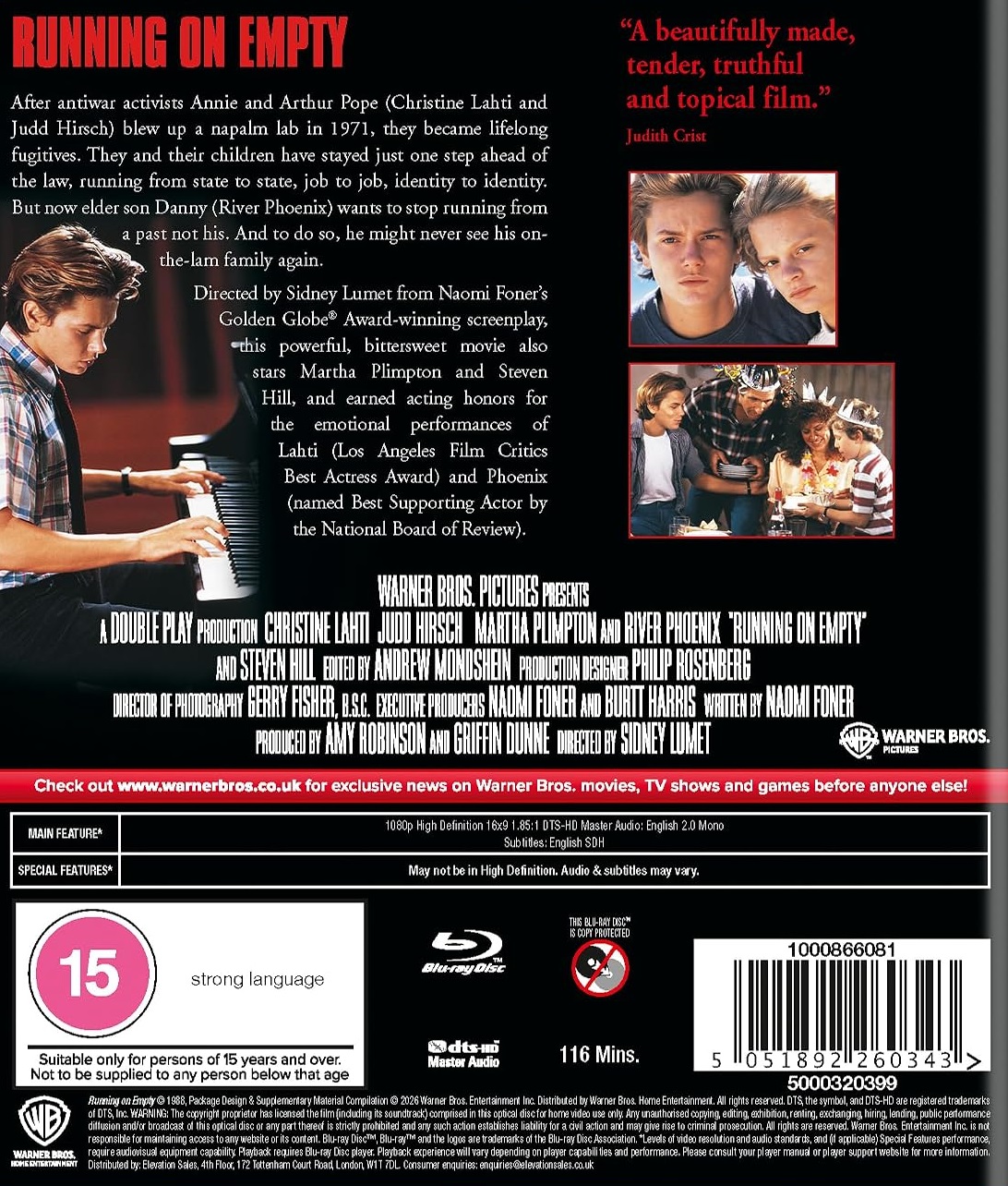 Running On Empty (ej svensk text) (Blu-ray) - 2