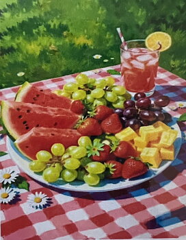 Frukt Picknick Diamond Picture, Diamond Painting