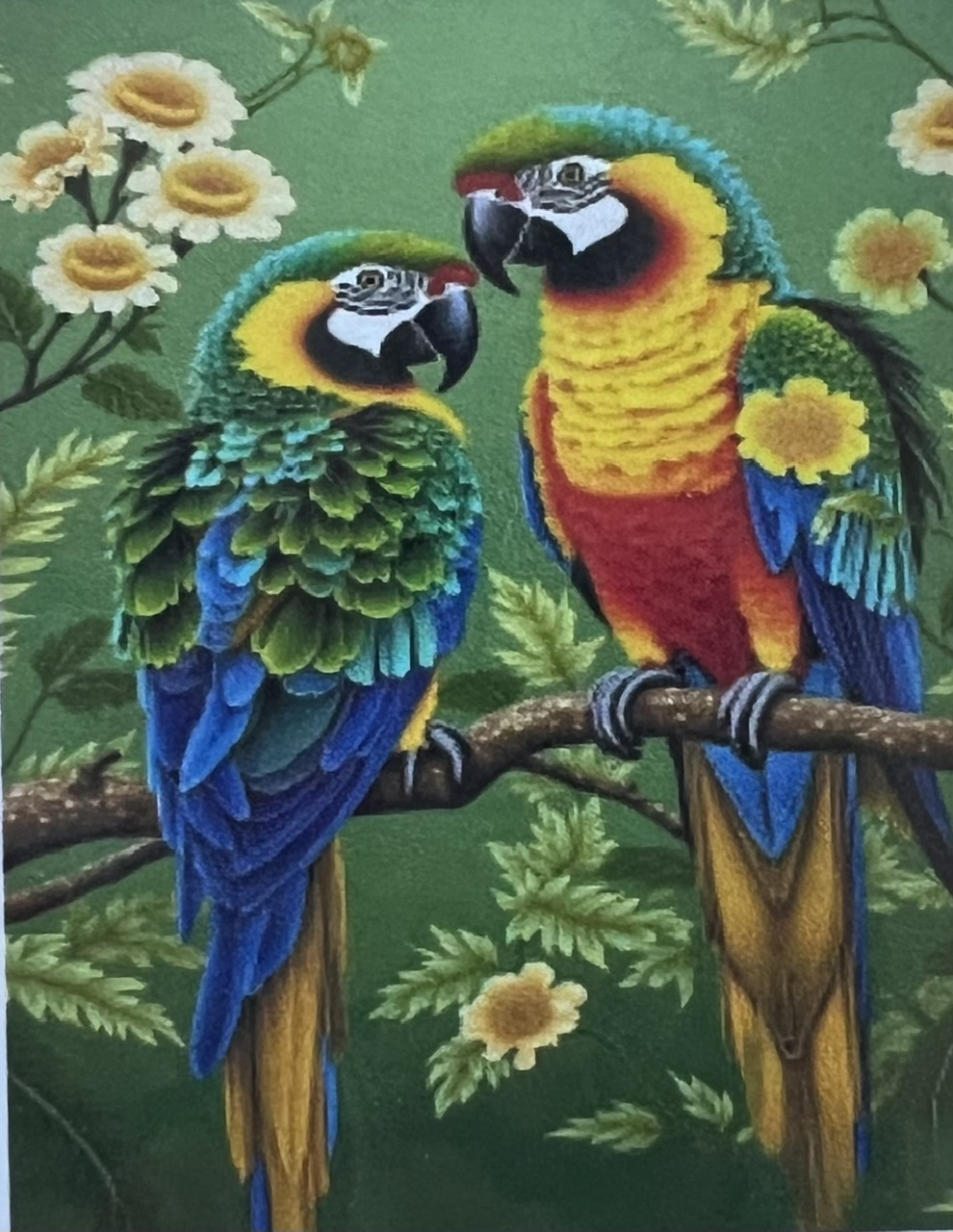 Kärleks Papegojor Diamond Picture, Diamond Painting