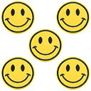 Broderade Emoji-Tygmärke Leende 5-Pack
