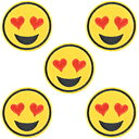 Broderade Emoji-Tygmärke Hjärtögon 5-Pack