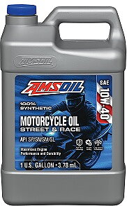 AMSOIL 10W-40 100% Synthetic Metric Motorcycle Oil High-Performance 1-Gallon c:a 4 Liter  MCF1G