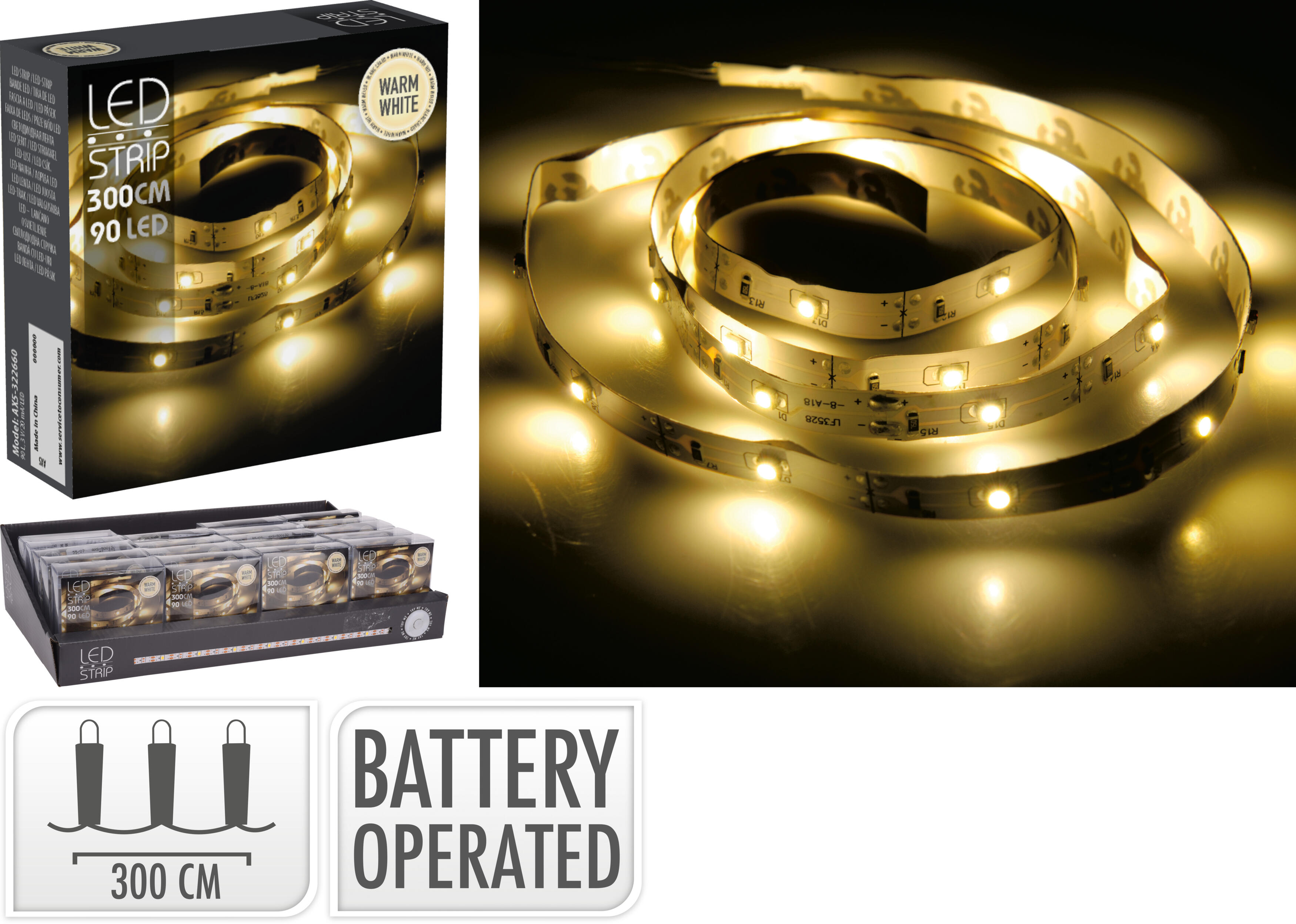 LED-list 3m varmvit