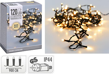 120 LED utomhusbelysning - varm vit