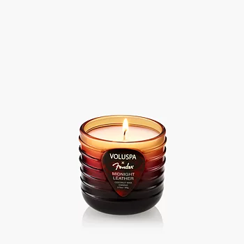 Voluspa Fender Midnight Leather Pedestal Candle
