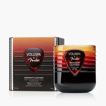 Voluspa Fender Midnight Leather Boxed Candle