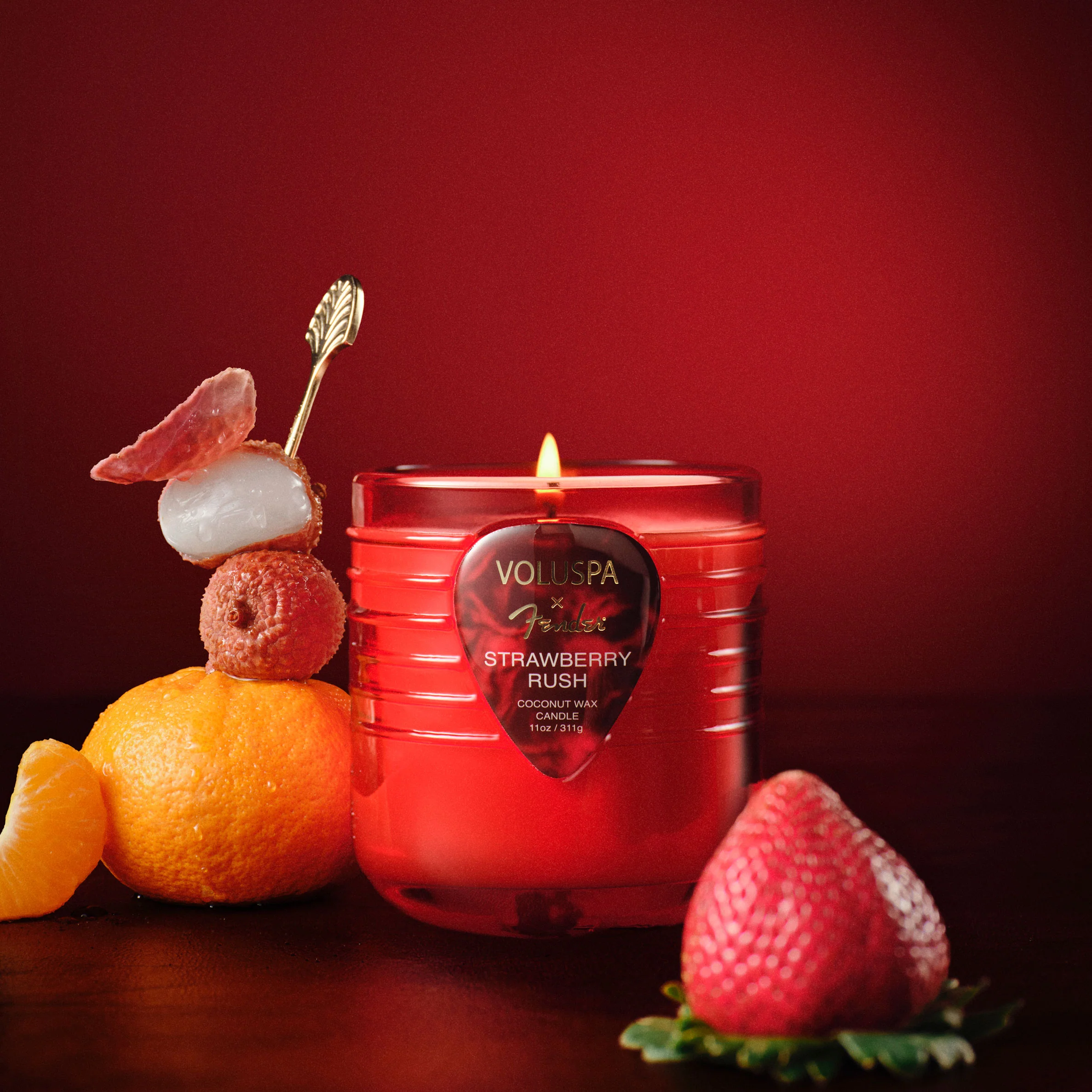 Voluspa Fender Strawberry Rush Boxed Candle - 4