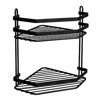 Wire Basket Corner - Double - Matt Black