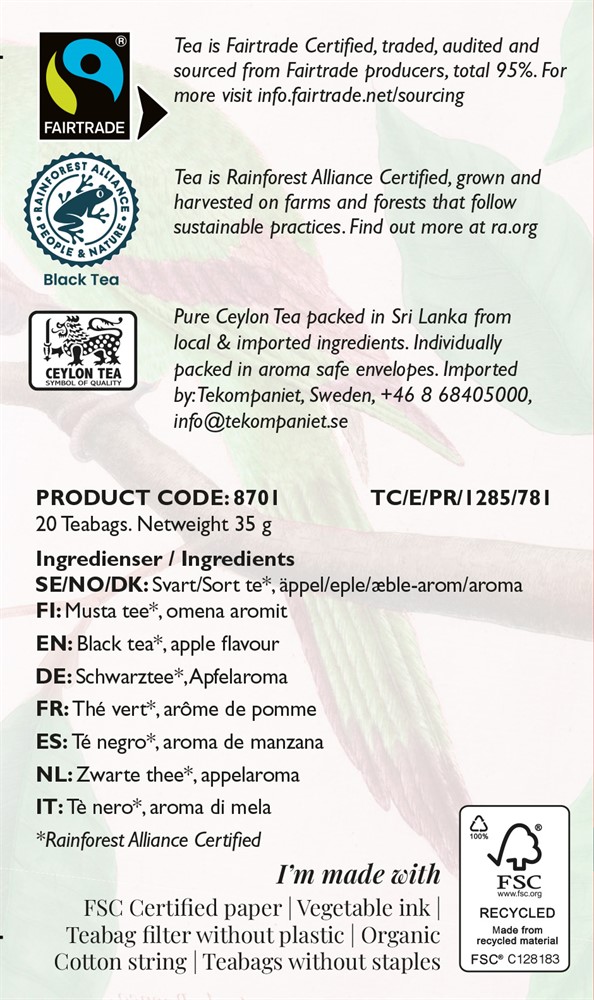 Life by Follis Apple Delight Rainforest Fairtrade - Tepåsar 20-pack - 3