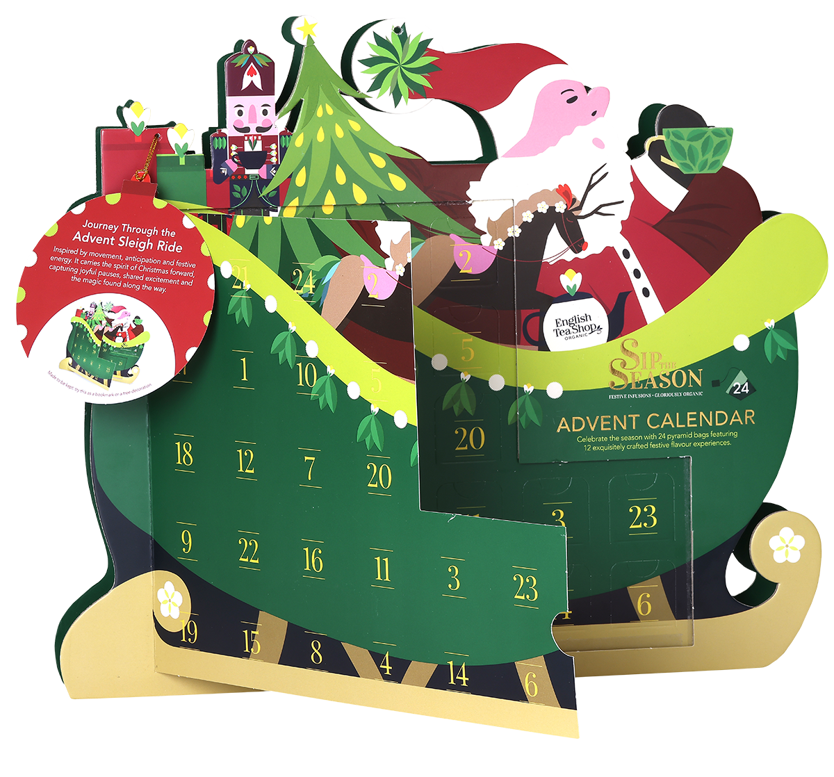 English Tea Shop Tekalender - Santa Sleigh Ekologisk 2026