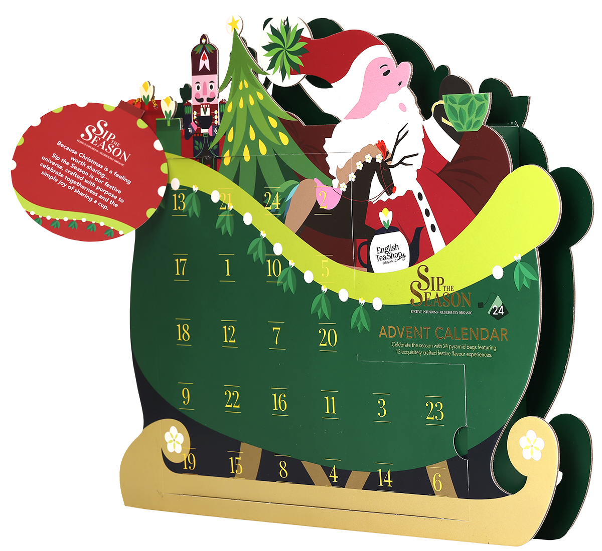English Tea Shop Tekalender - Santa Sleigh Ekologisk 2026 - 2