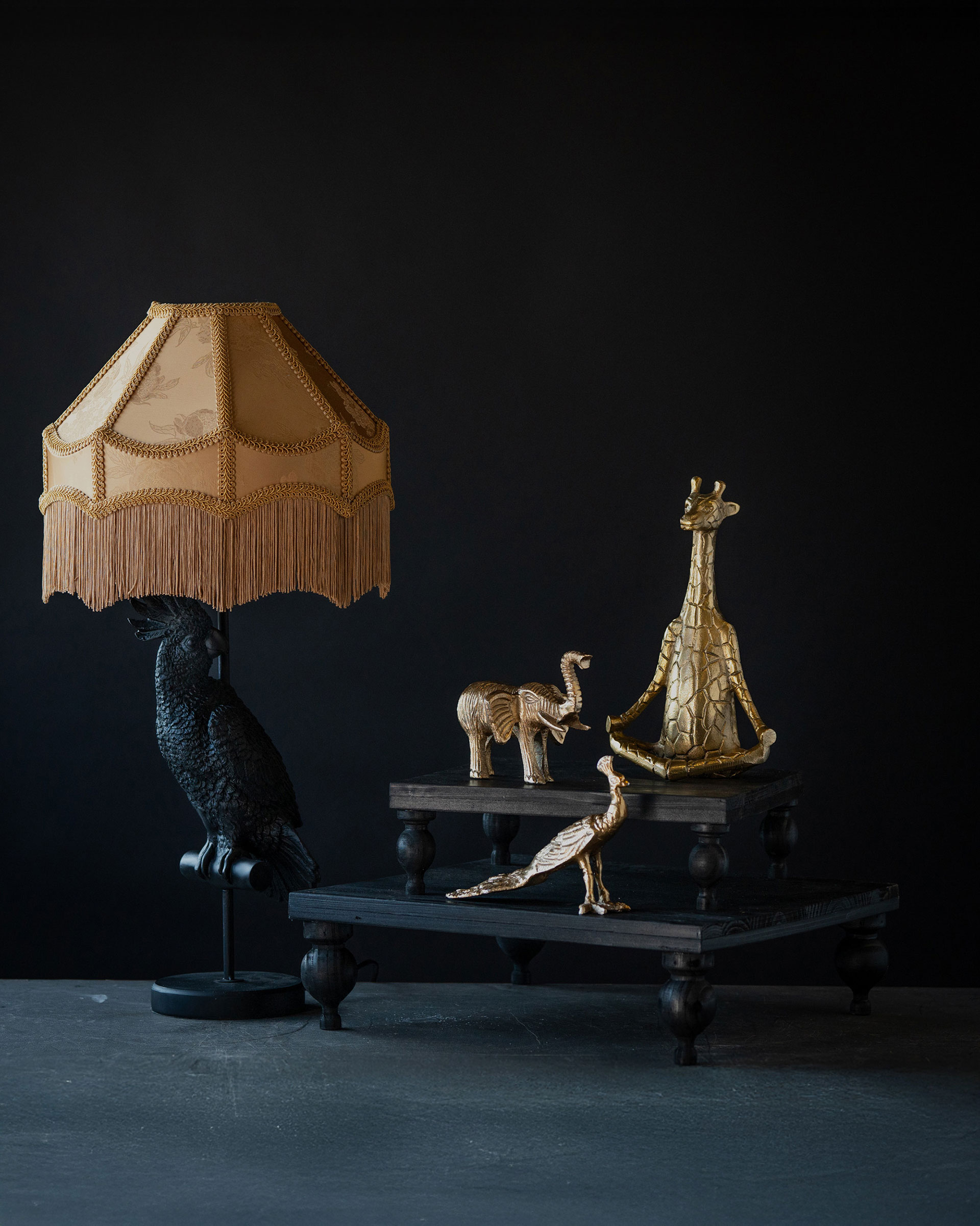 Fringed lampshade – Gold Ø30x18 cm - 2