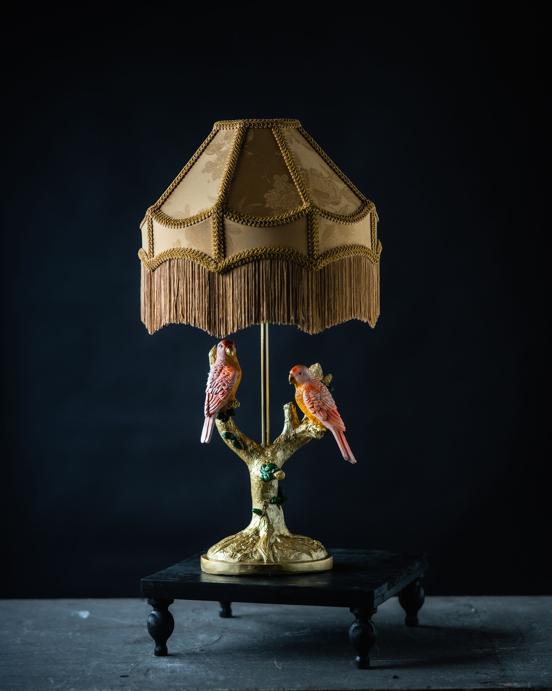 Fringed lampshade – Gold Ø30x18 cm