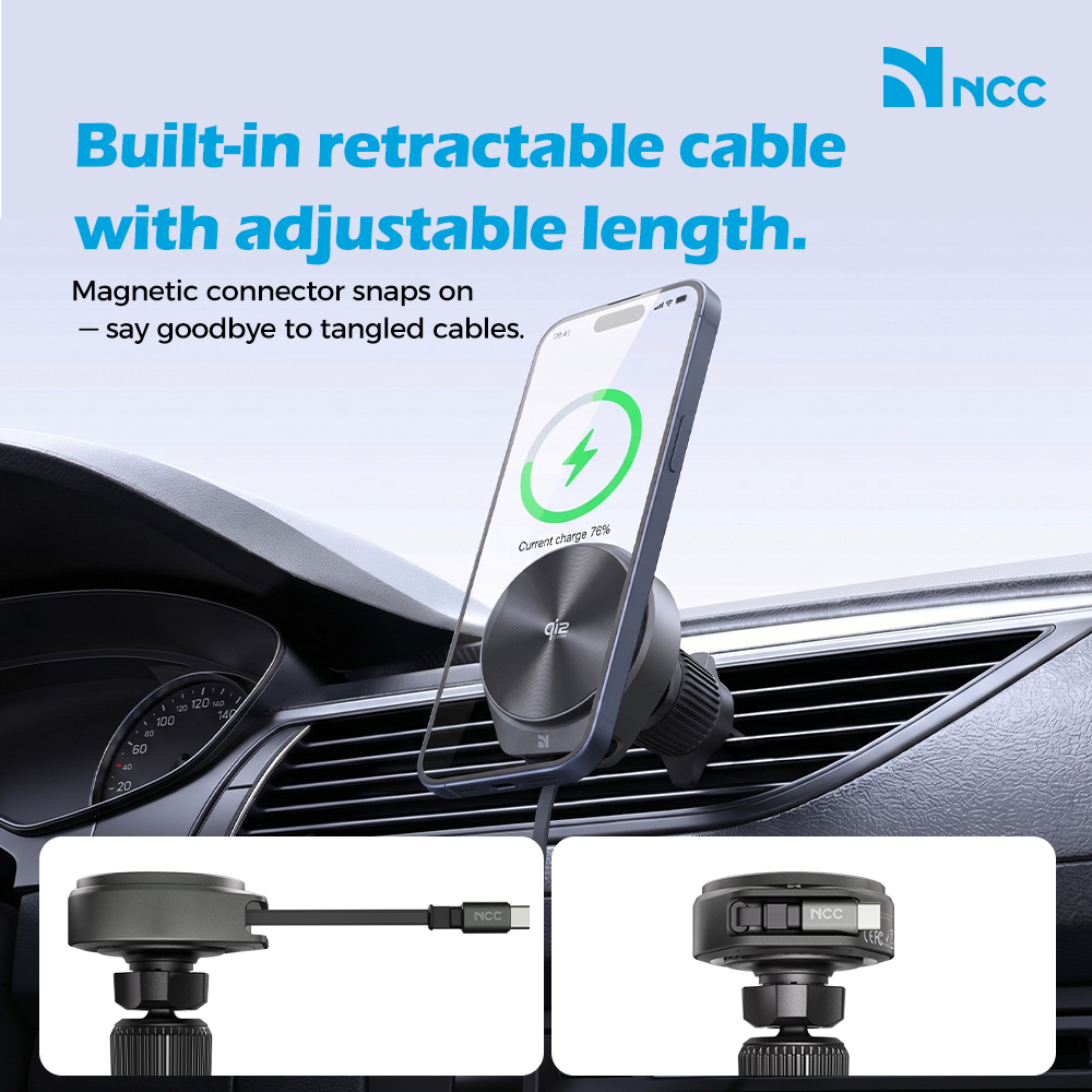 WH112 NCC Magnetic Wireless Car Charger - 8