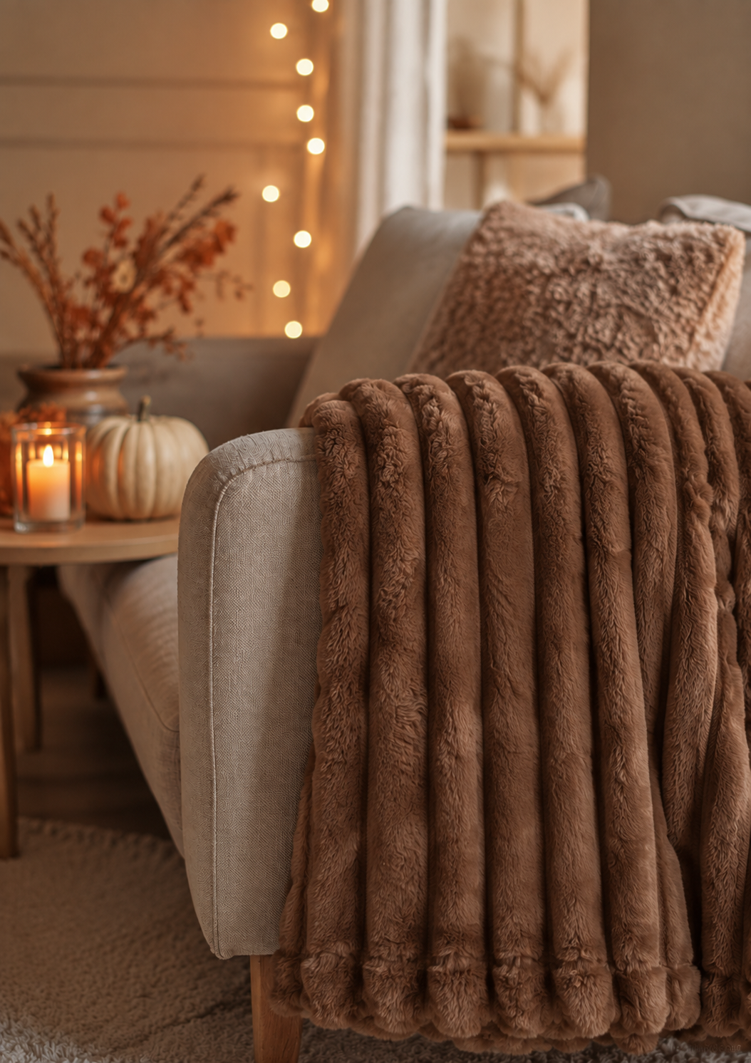 Soft & Cozy Chunky Brown Throw Blanket 125x150 cm - 4