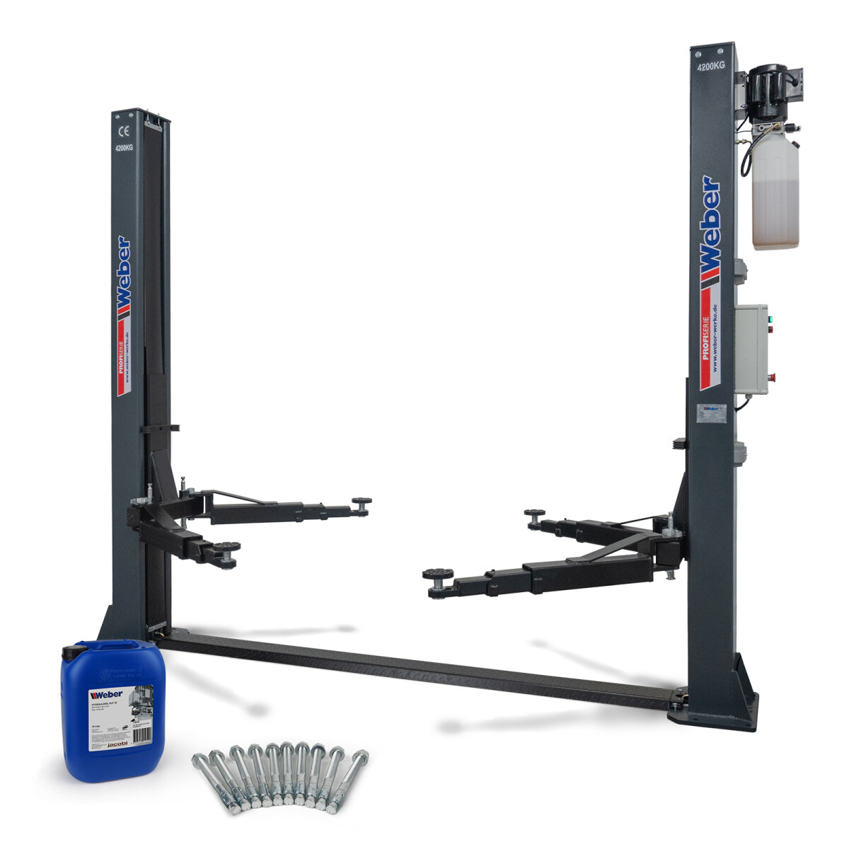 2-Pelarlyft Weber Profi Serie 4.2A med Olja & Bultar