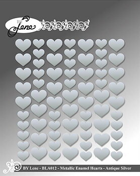BY Lene Enamel Hearts - Silver