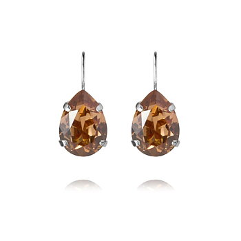 Caroline Svedbom Mini Drop Clasp örhänge rhodium smoked topaz