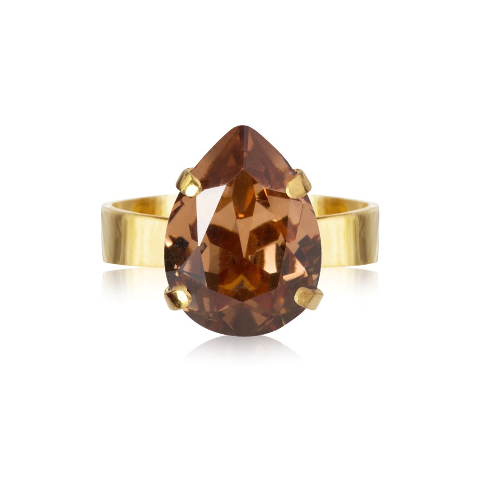 Caroline Svedbom Mini Drop ring guld smoked topaz