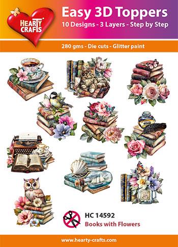 Easy 3D toppers - Books with Flowers