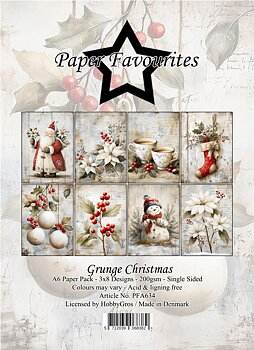 Paper Favourites Grunge Christmas A6 Paper Pack 