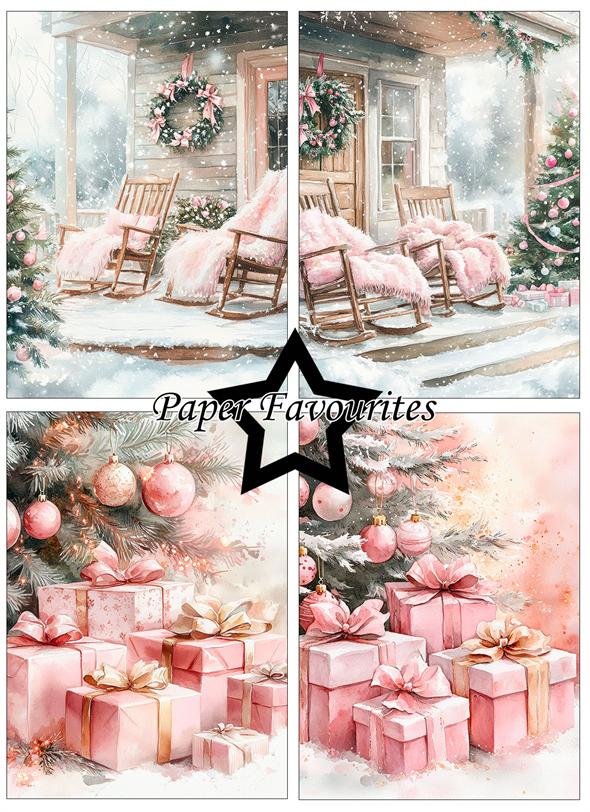 Paper Favourites Pink Christmas A6 Paper Pack  - 2