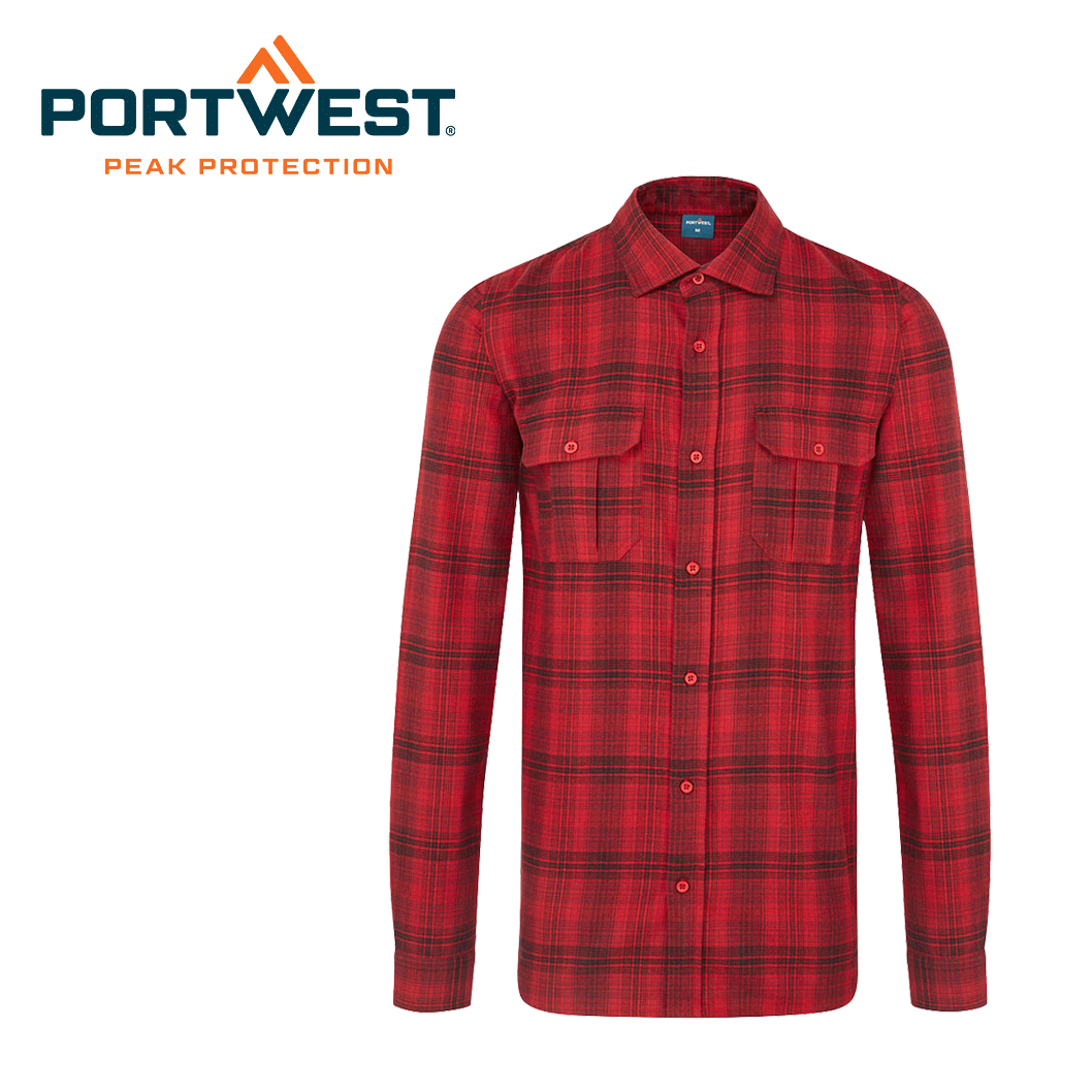 Flanellskjorte Portwest KA307 Rød