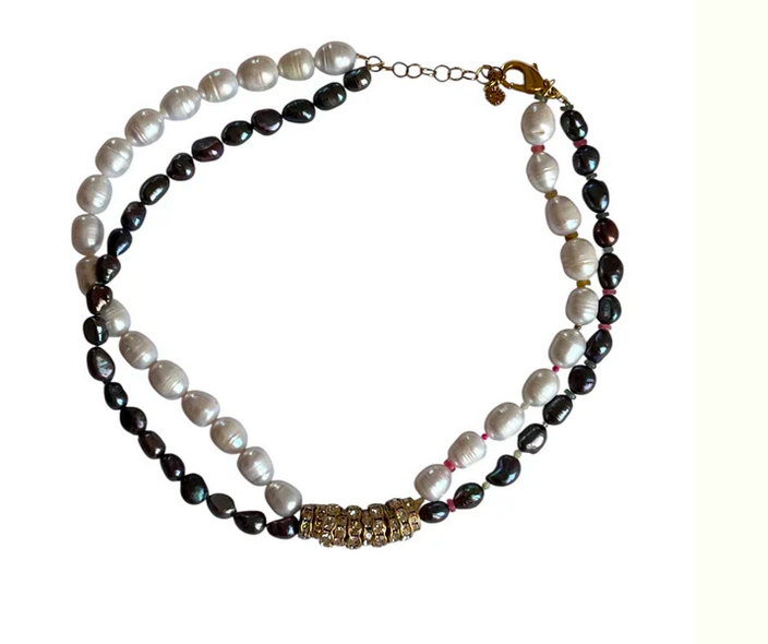 Madame Halsband 2 color pearls